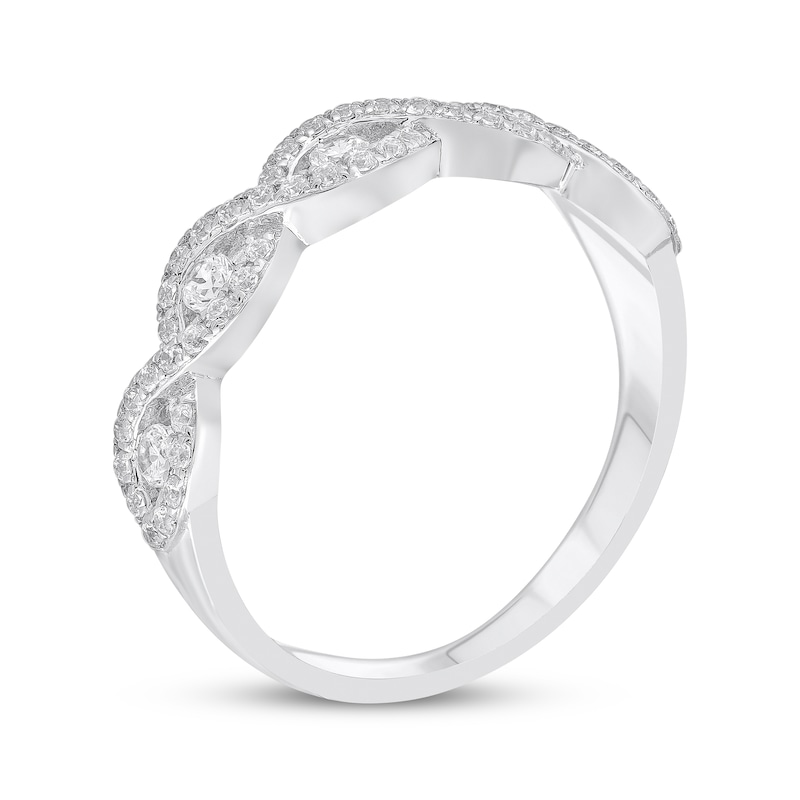 Diamond Anniversary Ring 1/2 ct tw Round-cut White Gold Plated