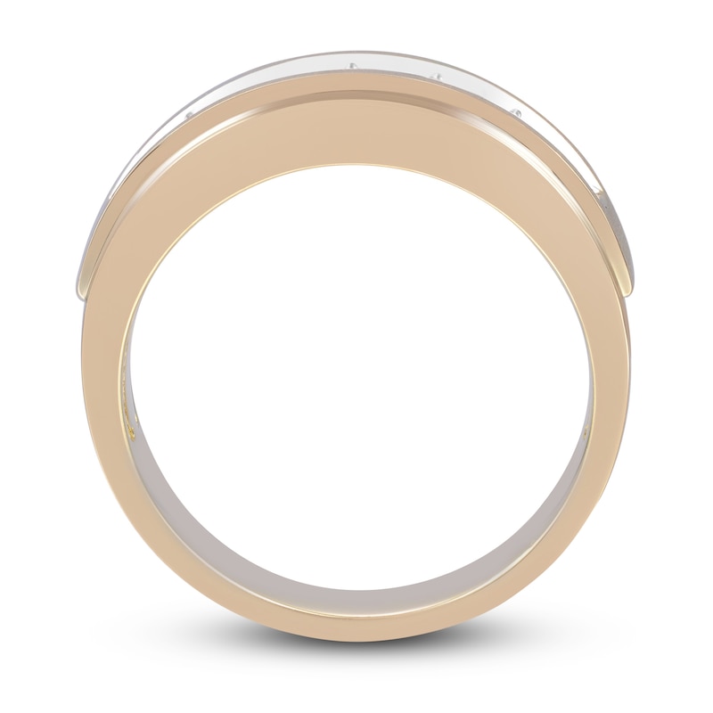 Men's Five-Stone Diamond Wedding Band 1/2 ct tw Round-cut Rose Gold Plated