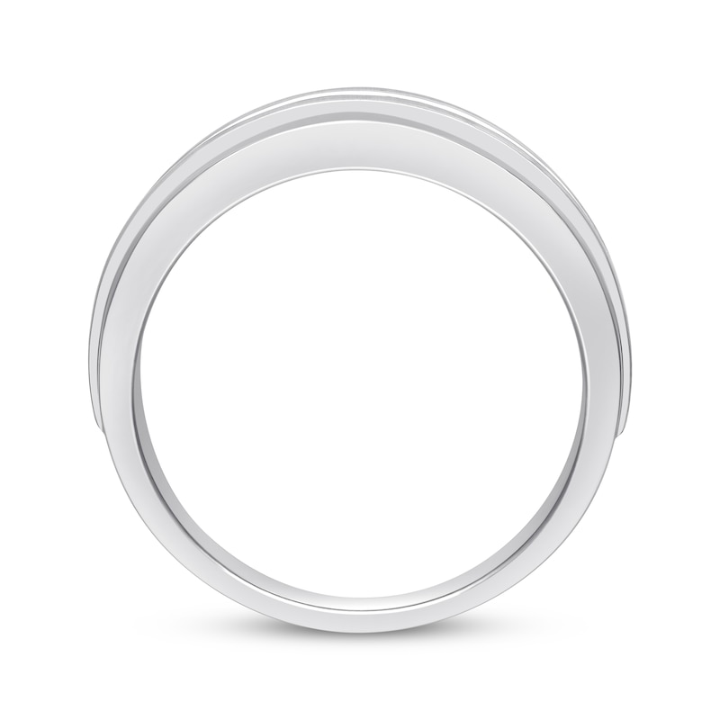 Men's Diamond Wedding Band 1/2 ct tw White Gold Plated