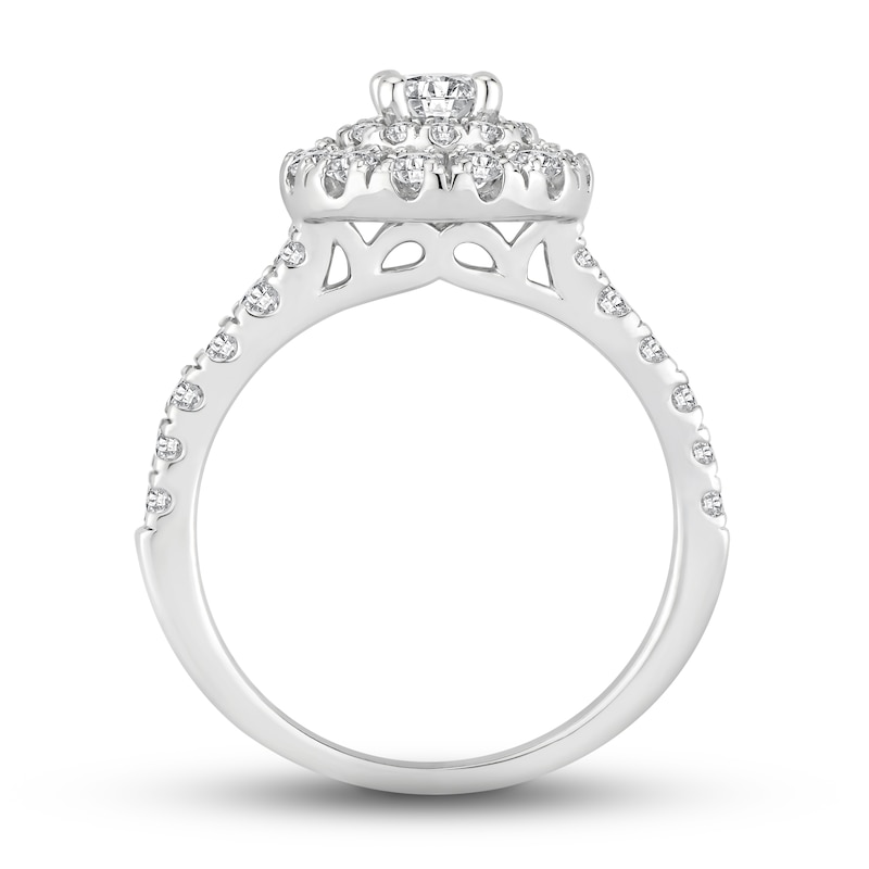 Diamond Engagement Ring 1 ct tw Round-cut White Gold Plated