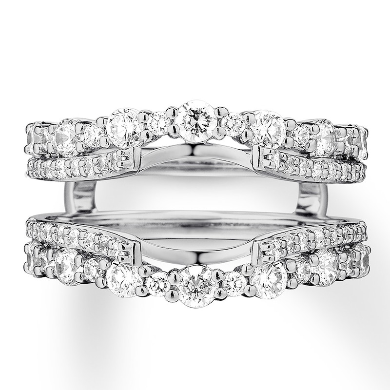 Diamond Enhancer Ring 1-1/3 ct tw Round-cut White Gold Plated