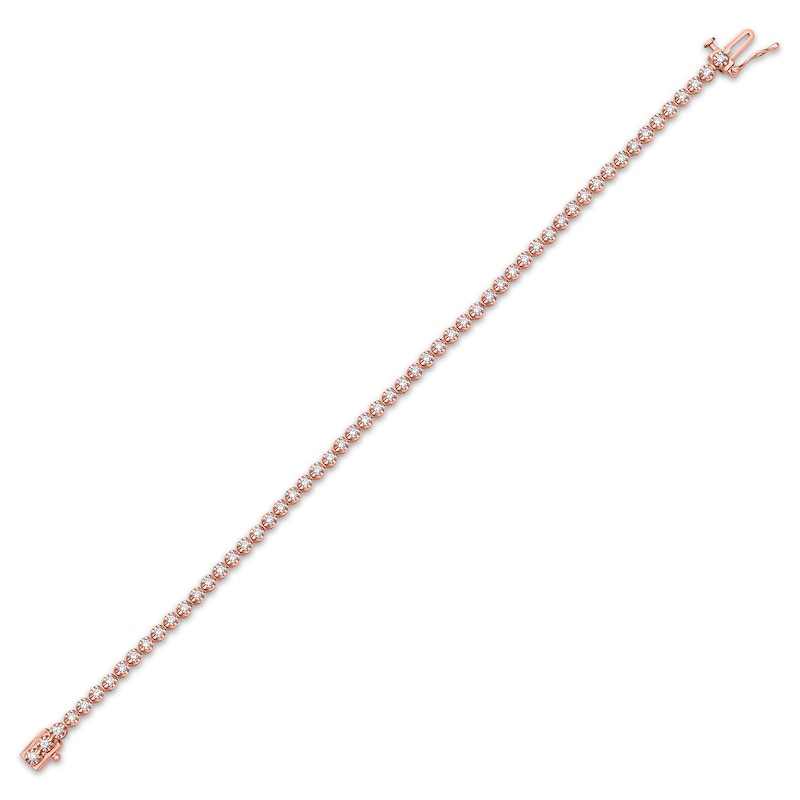 Diamond Tennis Bracelet 1 ct tw Round-cut Rose Gold Plated 7"