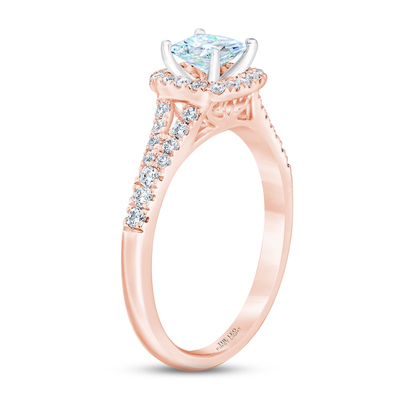 THE LEO First Light Diamond Princess-Cut Engagement Ring 3/4 ct tw Rose Gold Plated