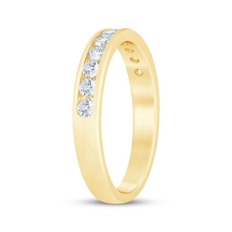 Round-Cut Diamond Anniversary Band 1/2 ct tw Yellow Gold Plated