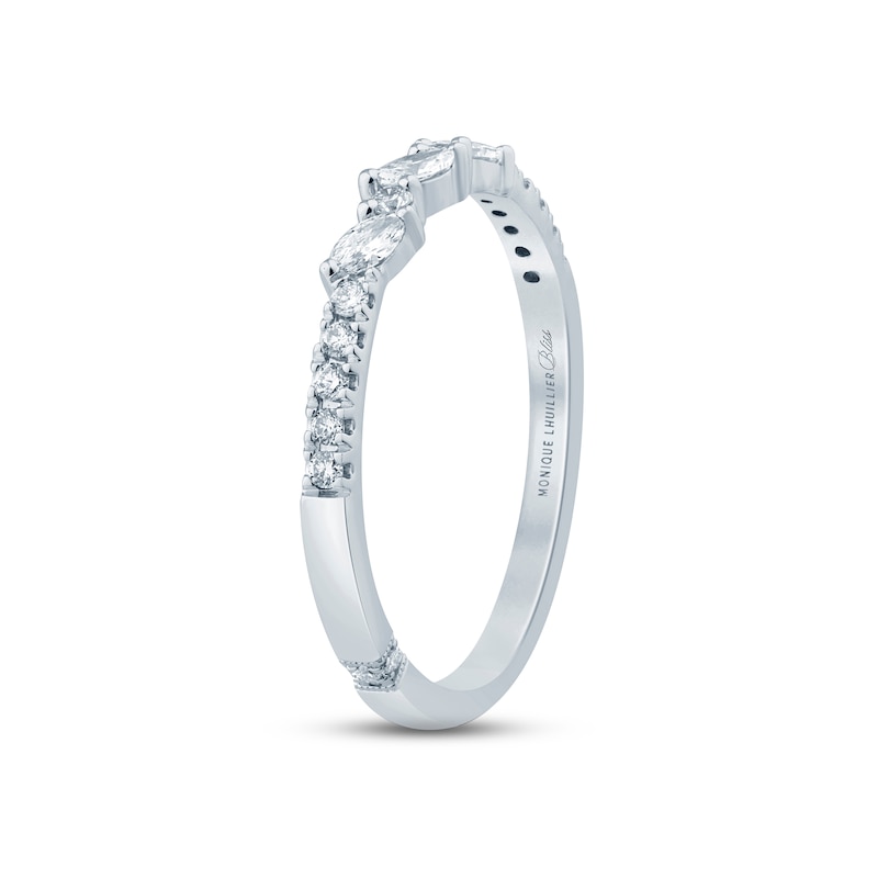Monique Lhuillier Bliss Diamond Anniversary Band 1/4 ct tw Marquise & Round-cut White Gold Plated