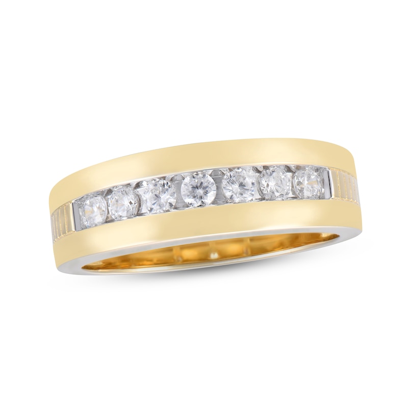 Men's Diamond Wedding Band 1/2 ct tw Round-cut Yellow Gold Plated