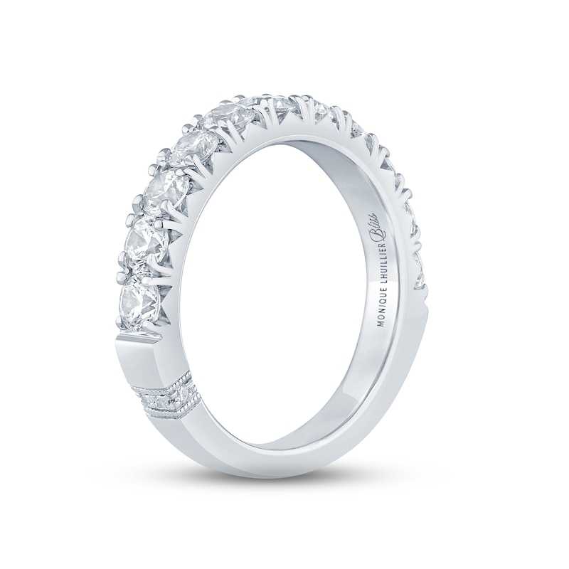 Monique Lhuillier Bliss Diamond Anniversary Band 1-1/2 ct tw Round-cut White Gold Plated