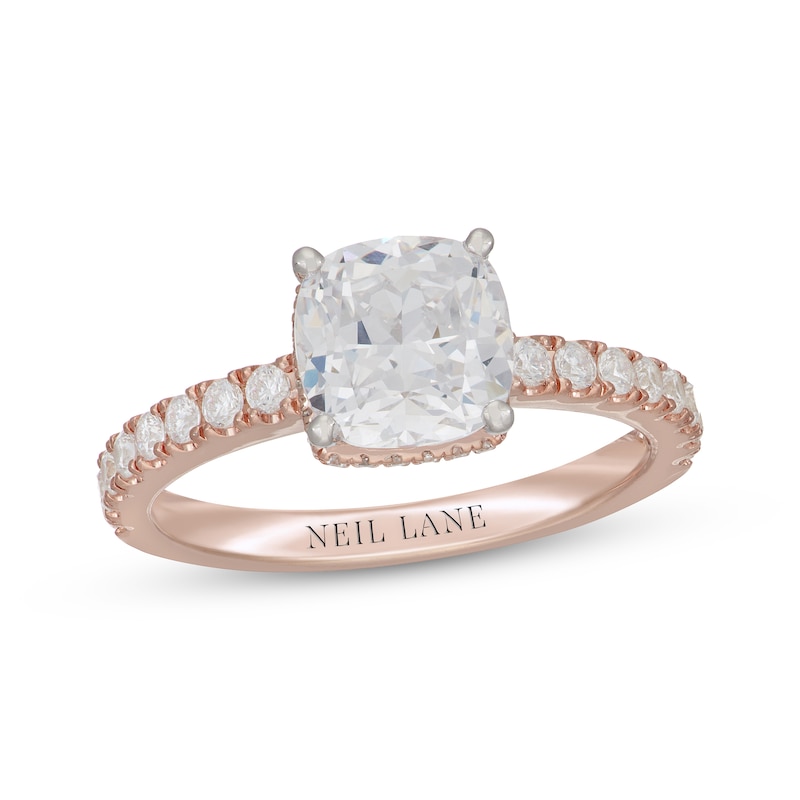 Neil Lane Cushion-Cut Diamond Engagement Ring 2-1/3 ct tw Rose Gold Plated
