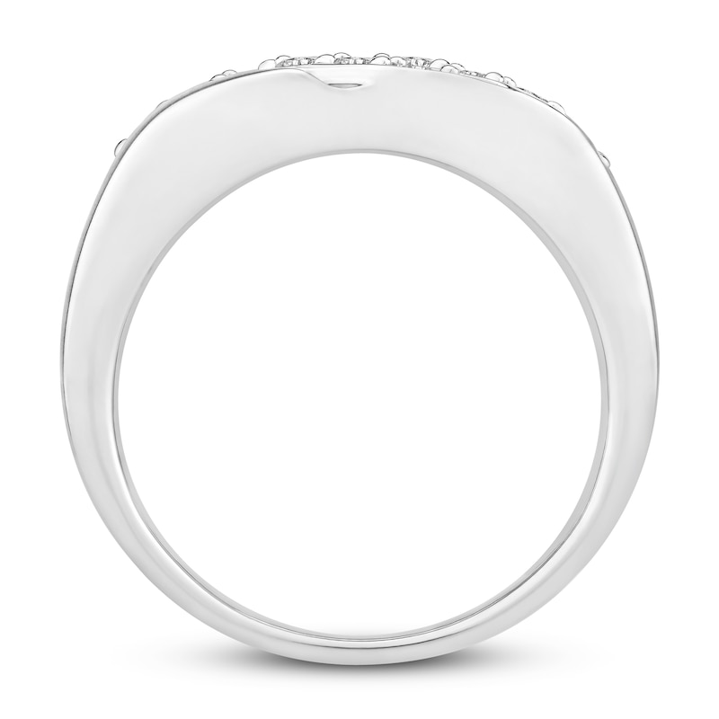 Men's Diamond Wedding Band 5/8 ct tw White Gold Plated