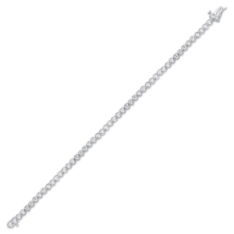 Diamond Tennis Bracelet 3 ct tw Round-Cut White Gold Plated 7"