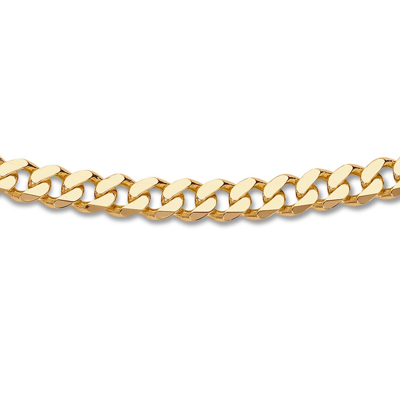 Solid Curb Link Bracelet Yellow Gold Plated 8.75"