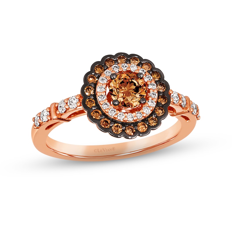 Le Vian Diamond Ring 3/4 ct tw Strawberry Gold Plated