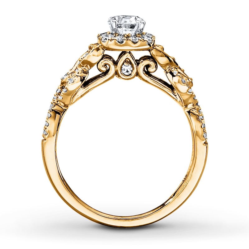 Diamond Engagement Ring 1 ct tw Round-cut Yellow Gold Plated