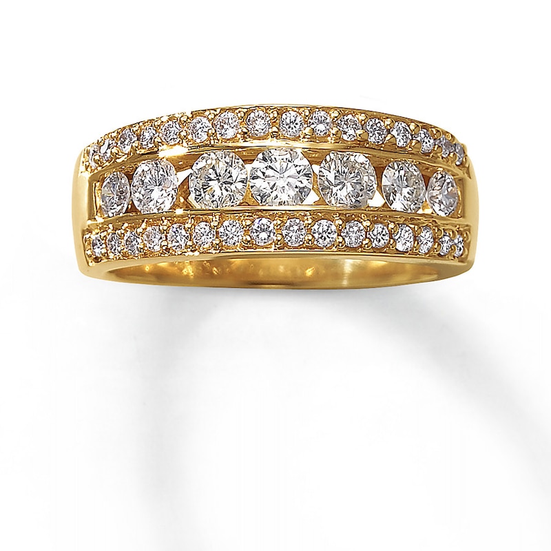 Diamond Anniversary Band 1 ct tw Round-cut Yellow Gold Plated
