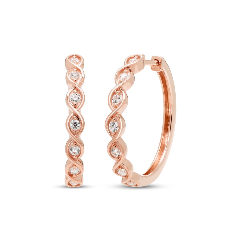 Every Moment Round-Cut Diamond Hoop Earrings 1/3 ct tw Rose Gold Plated