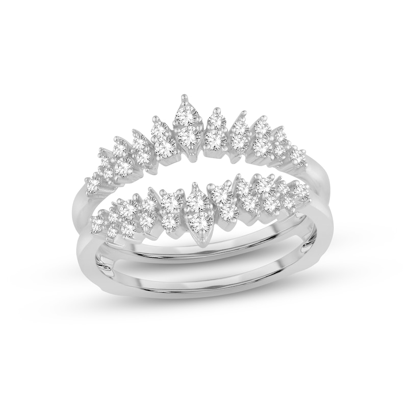 Diamond Enhancer Ring 1/2 ct tw Round-cut White Gold Plated