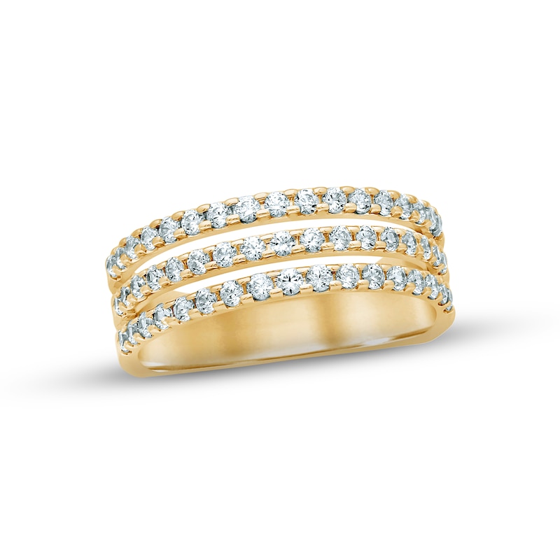 Diamond Anniversary Ring 3/4 ct tw Round-cut Yellow Gold Plated