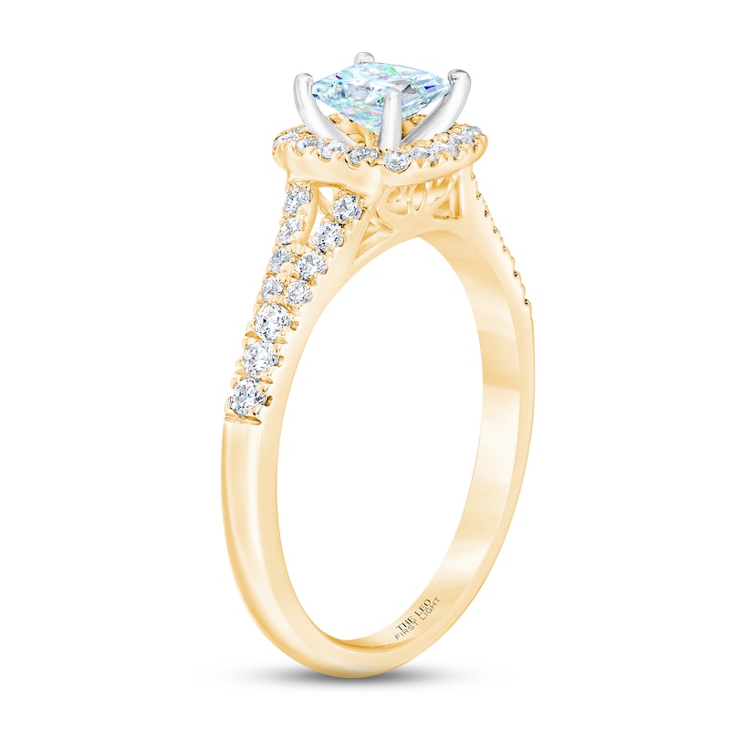 THE LEO First Light Diamond Princess-Cut Engagement Ring 3/4 ct tw Yellow Gold Plated