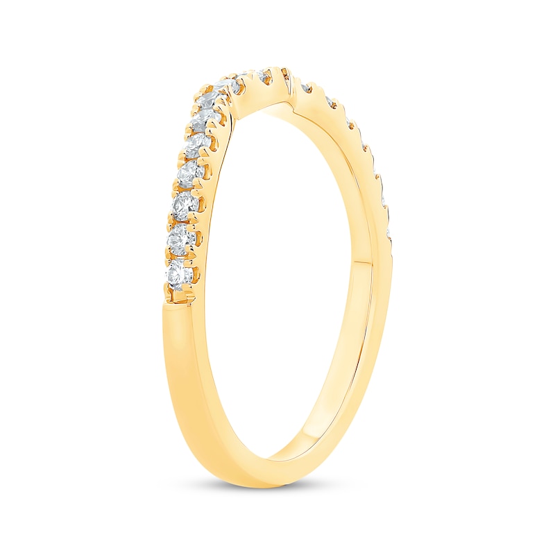 Round-Cut Diamond Wedding Band 1/3 ct tw Yellow Gold Plated