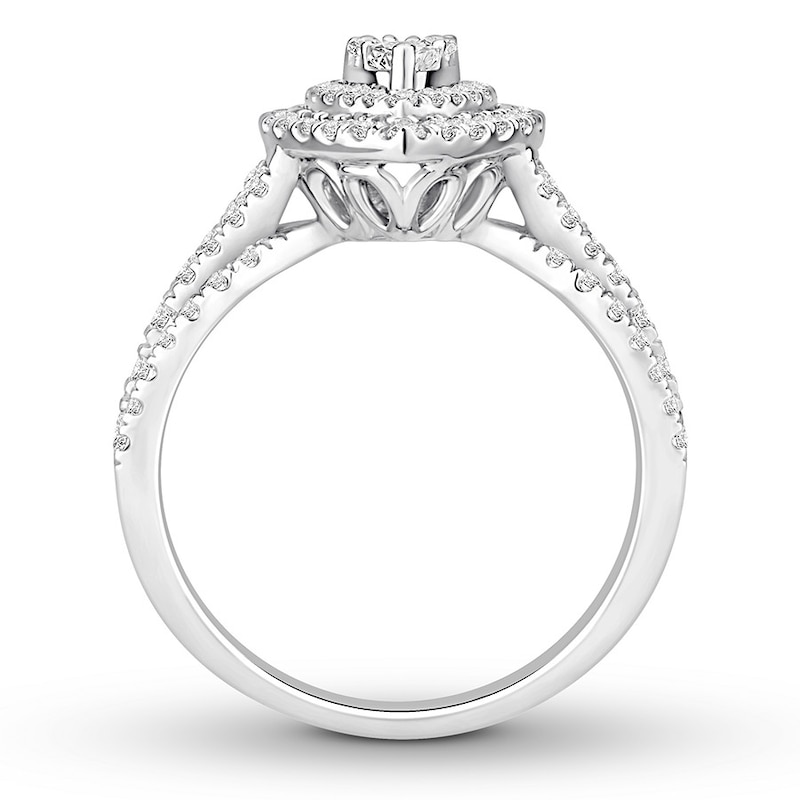 Diamond Engagement Ring 1 ct tw Round-cut White Gold Plated
