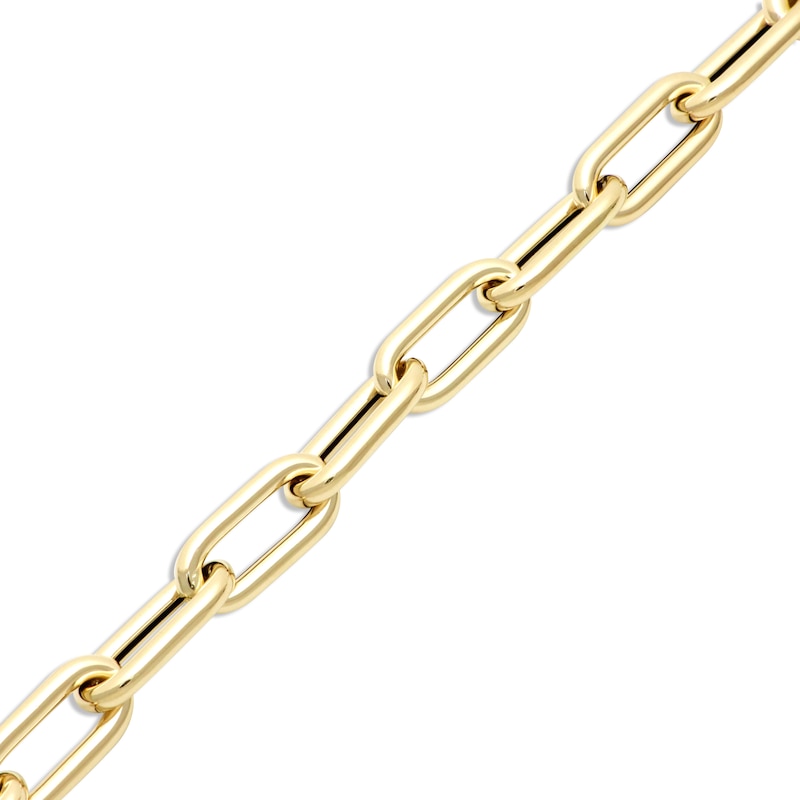 Hollow Paperclip Bracelet Yellow Gold Plated 8"