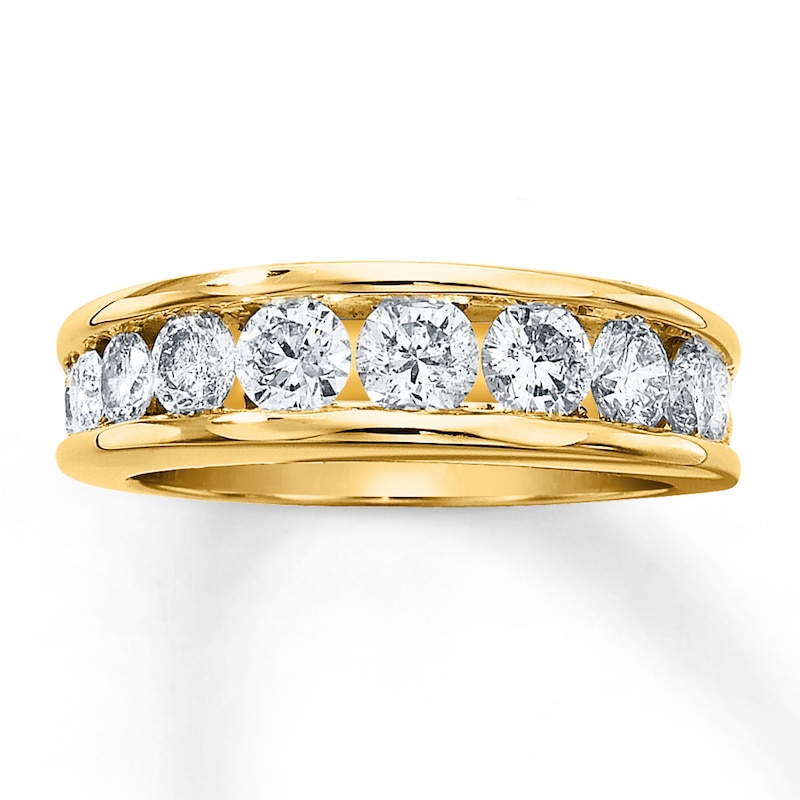 Diamond Wedding Band 1-1/2 ct tw Round-cut Yellow Gold Plated