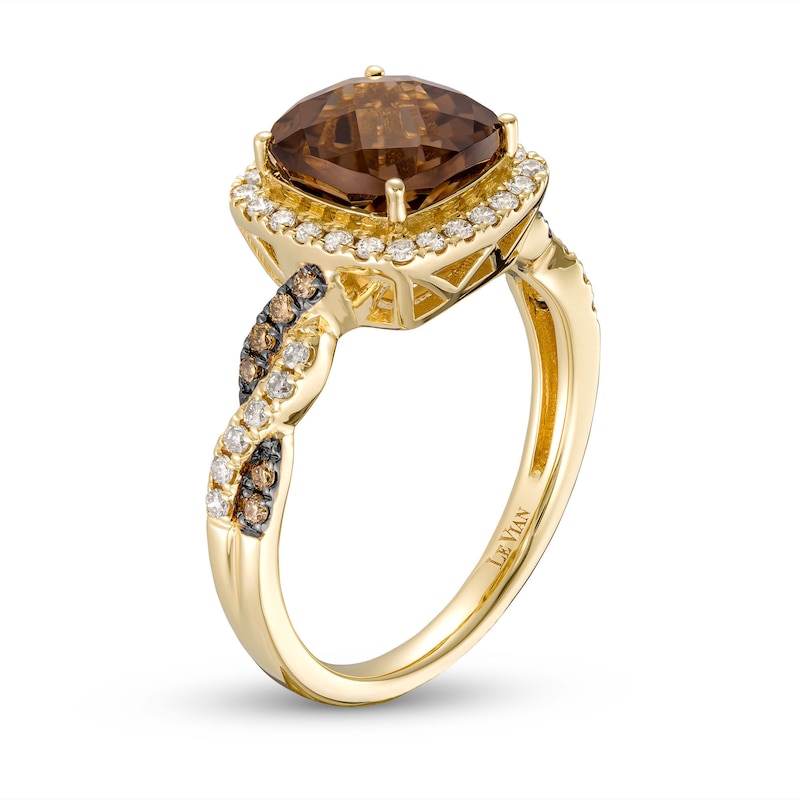 Le Vian Chocolate Twist Quartz Ring 1/3 ct tw Diamonds Honey Gold Plated