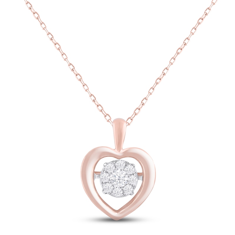 Unstoppable Love Diamond Heart Necklace 1/2 ct tw Rose Gold Plated 18"