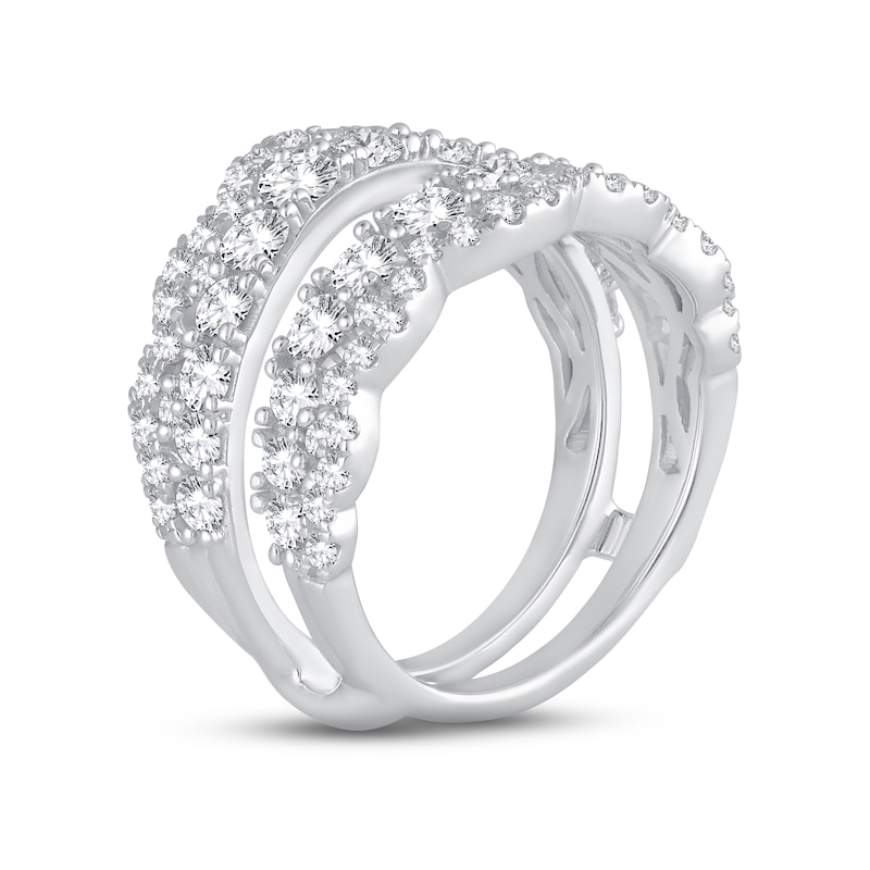 Diamond Enhancer Ring 2 ct tw Round-cut White Gold Plated