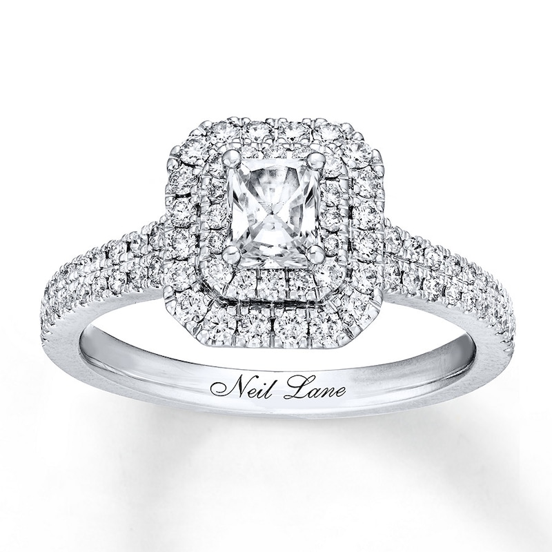 Neil Lane Radiant-cut Diamond Engagement Ring 7/8 ct tw White Gold Plated
