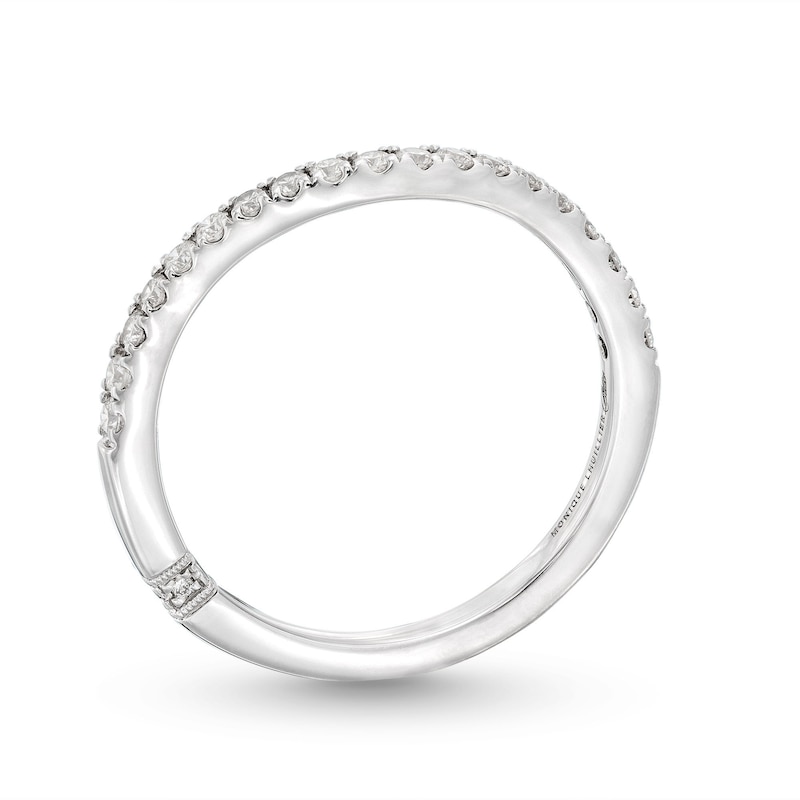 Monique Lhuillier Bliss Diamond Contour Wedding Band 1/4 ct tw Round-cut White Gold Plated