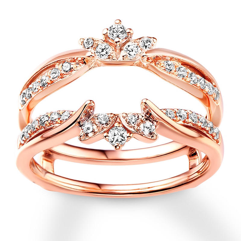 Diamond Enhancer Ring 3/8 ct tw Round-cut Rose Gold Plated