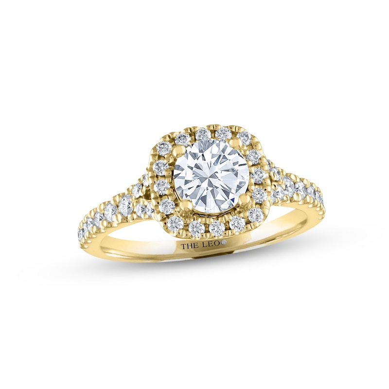 THE LEO Diamond Engagement Ring 1-1/3 ct tw Round-cut Yellow Gold Plated