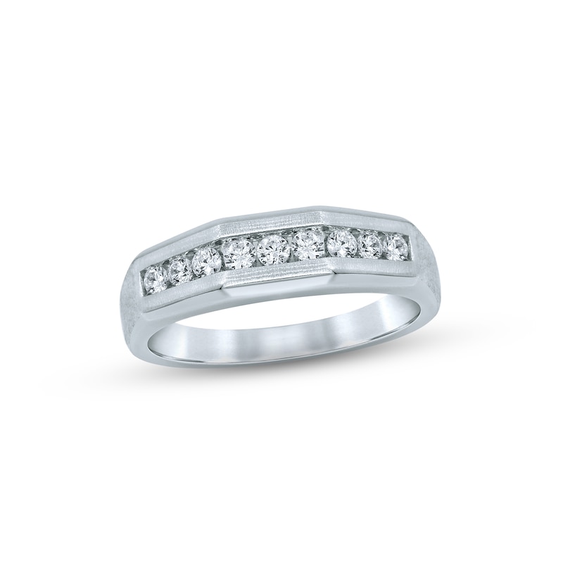 Men's Diamond Wedding Band 1/2 ct tw Round-cut White Gold Plated