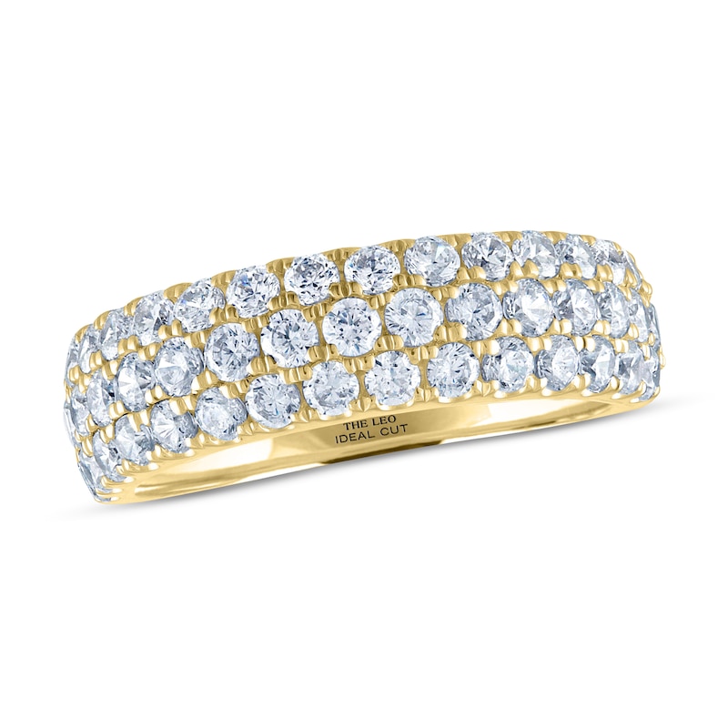 THE LEO Ideal Cut Diamond Anniversary Ring 1-1/2 ct tw Yellow Gold Plated