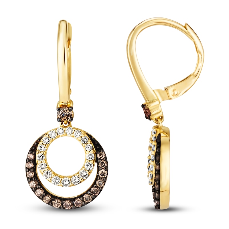 Le Vian Diamond Dangle Earrings 3/4 ct tw Diamonds Honey Gold Plated