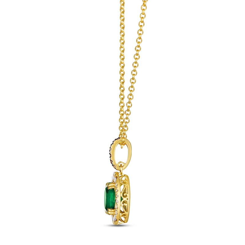 Le Vian Emerald Necklace 1/3 ct tw Diamonds Honey Gold Plated 19"