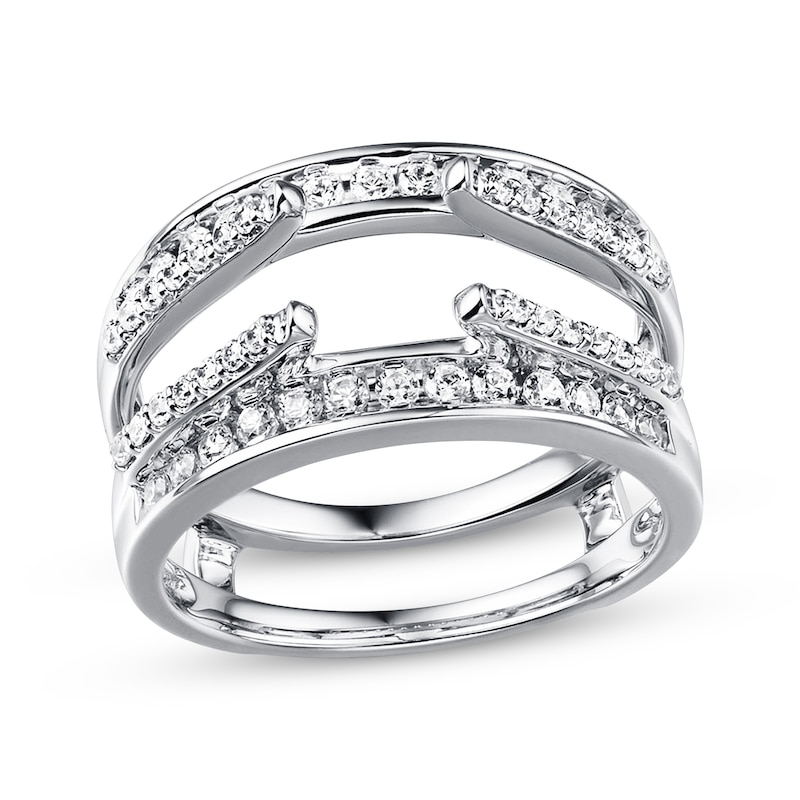 Diamond Enhancer Ring 5/8 ct tw Round-cut White Gold Plated