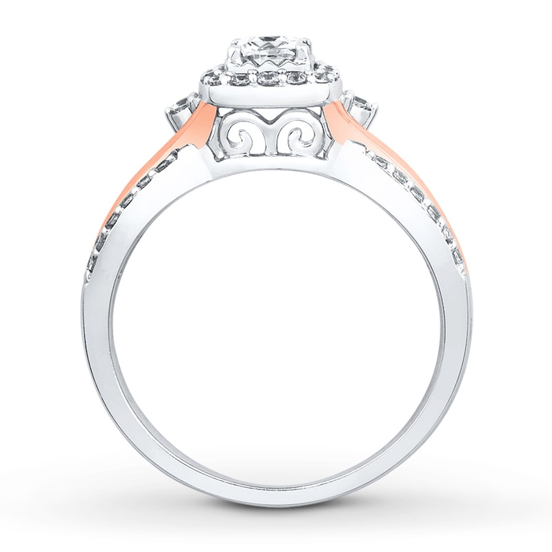 Diamond Engagement Ring 5/8 Carat tw Two-Tone Gold Plated