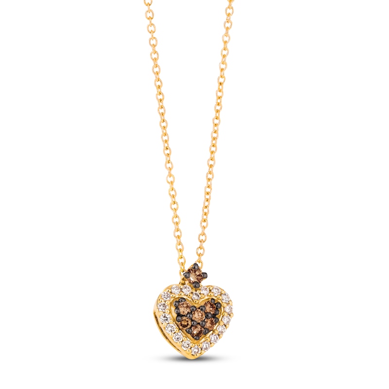 Le Vian Diamond Heart Necklace 1/4 ct tw Honey Gold Plated 18"