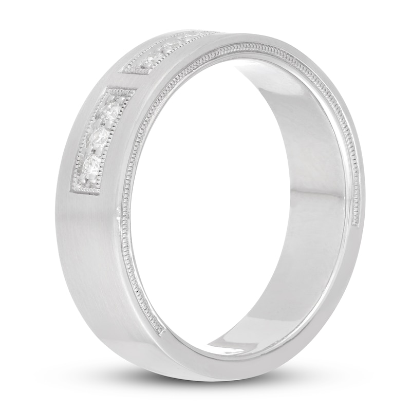 Neil Lane Men's Diamond Wedding Band 1/5 ct tw Round-cut White Gold Plated