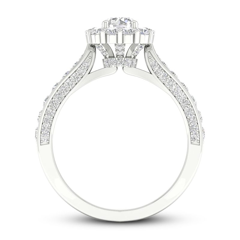 Diamond Engagement Ring 1-1/5 ct tw White Gold Plated