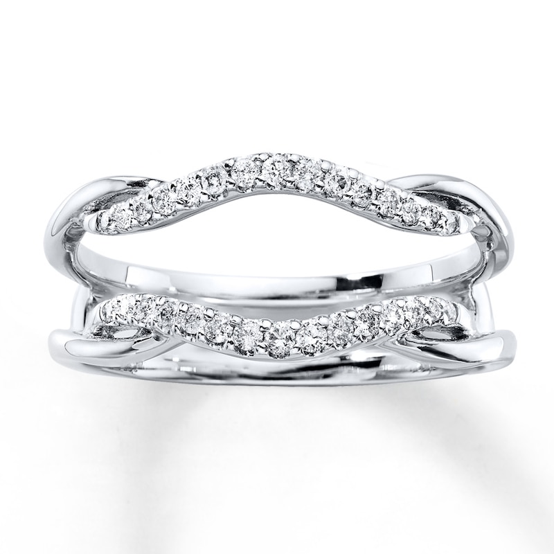 Diamond Enhancer Ring 1/5 ct tw Round-cut White Gold Plated