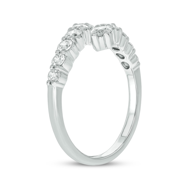 Diamond Open Bypass Ring 1 ct tw White Gold Plated