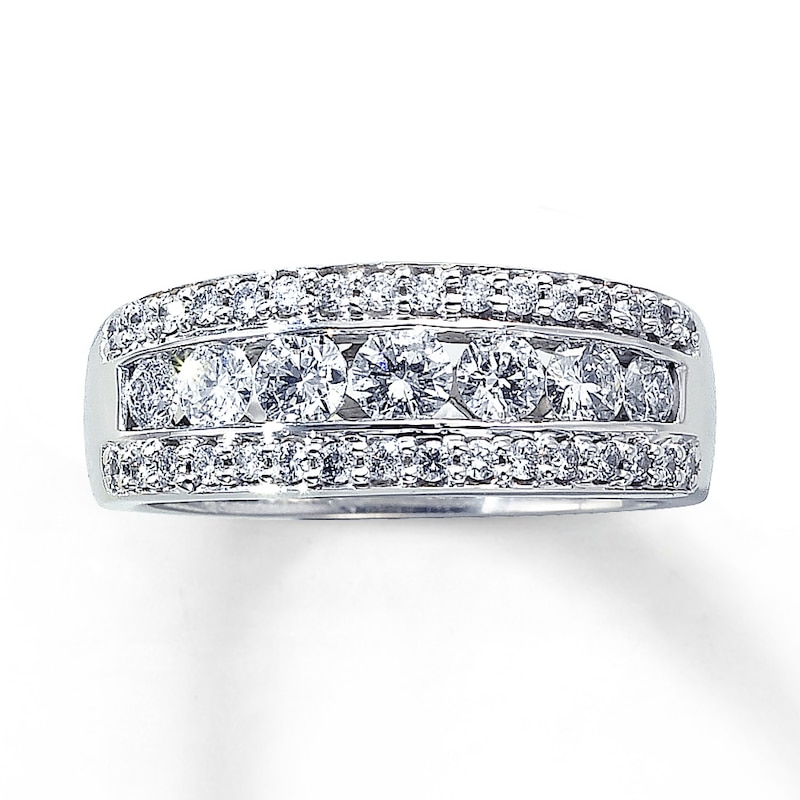 Anniversary Band 1 ct tw Round-cut Diamonds White Gold Plated