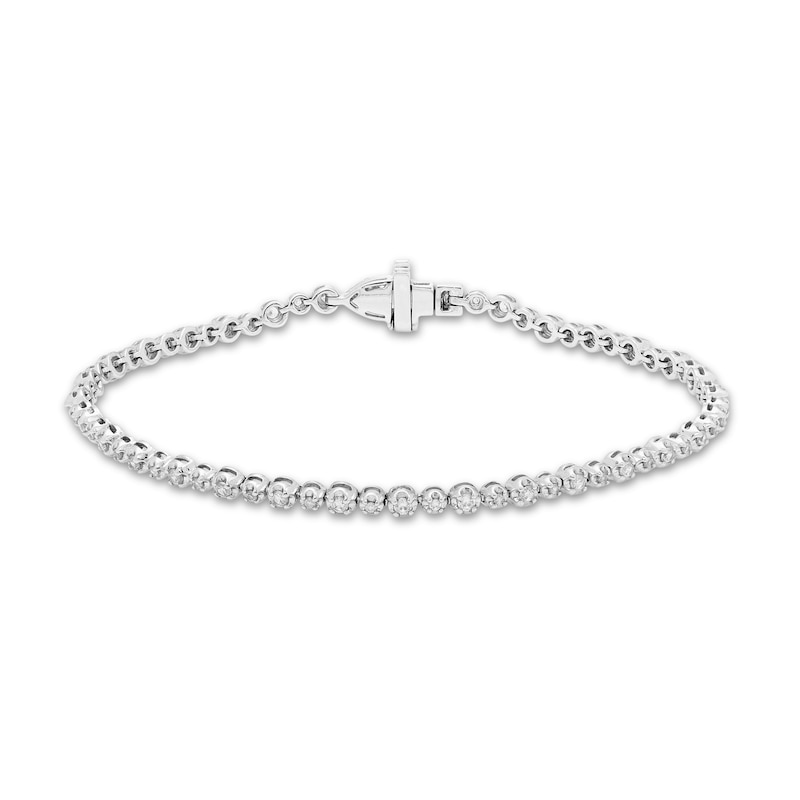 Forever Connected Diamond Bracelet 1 ct tw Round-Cut White Gold Plated 7.25"