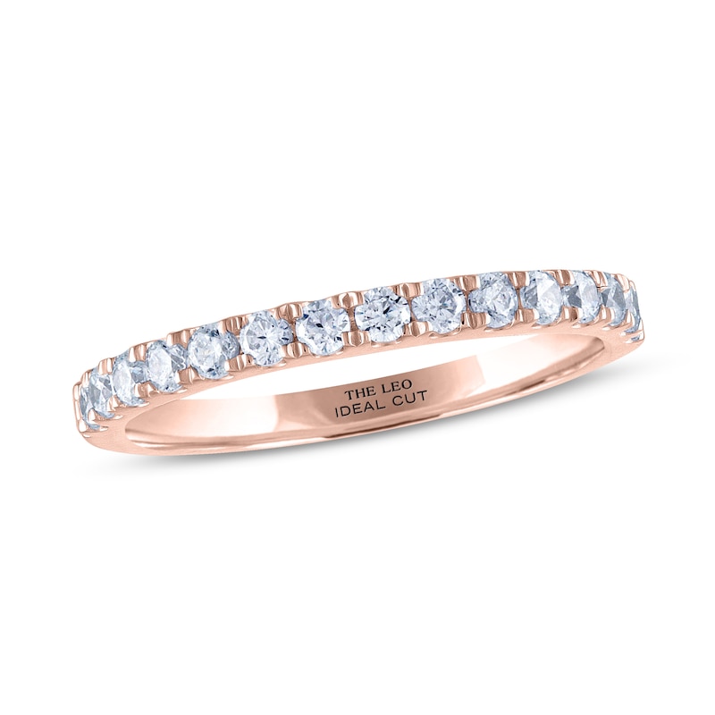 THE LEO Ideal Cut Diamond Anniversary Ring 1/2 ct tw Rose Gold Plated