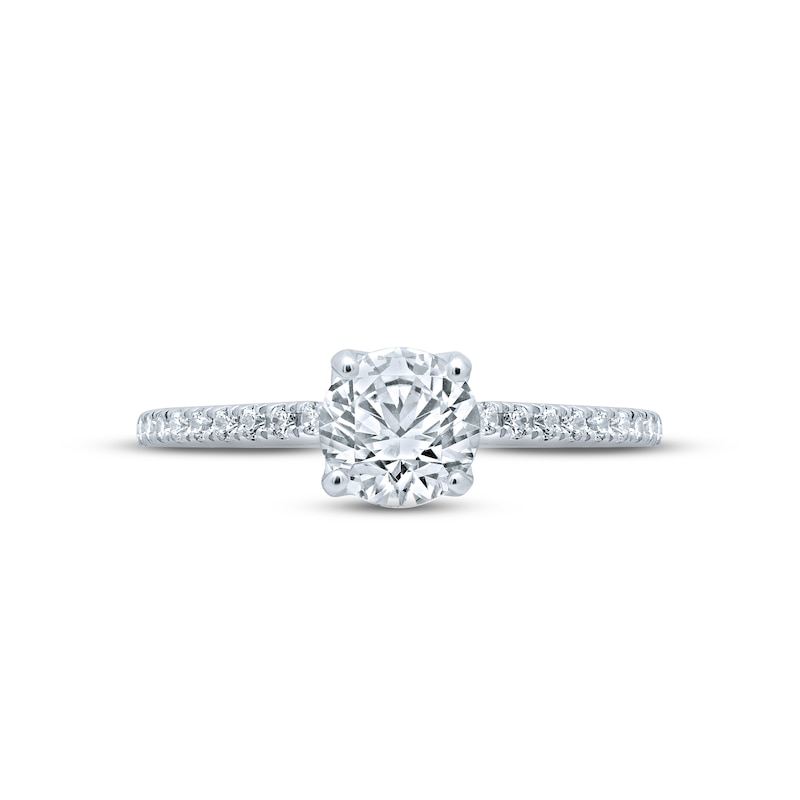 Monique Lhuillier Bliss Diamond Engagement Ring 1-1/3 ct tw Round-cut White Gold Plated