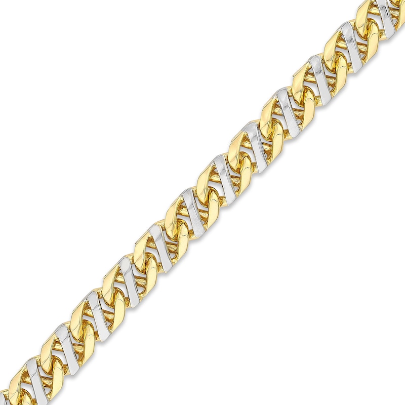 Solid Mariner Link Chain Necklace Two-Tone Gold Plated 22"
