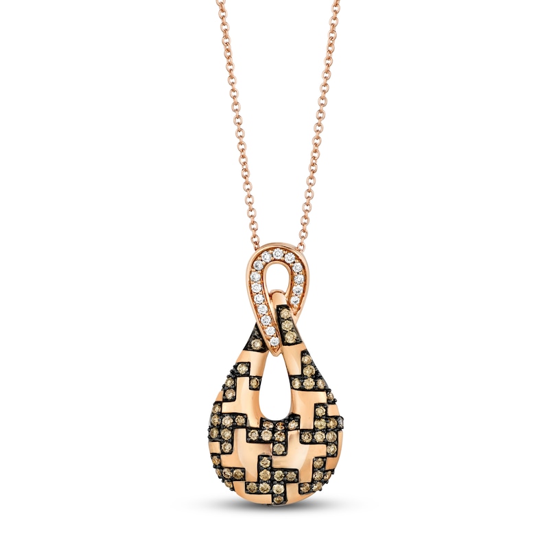 Le Vian Chocolatier Diamond Necklace 5/8 ct tw Strawberry Gold Plated 18"